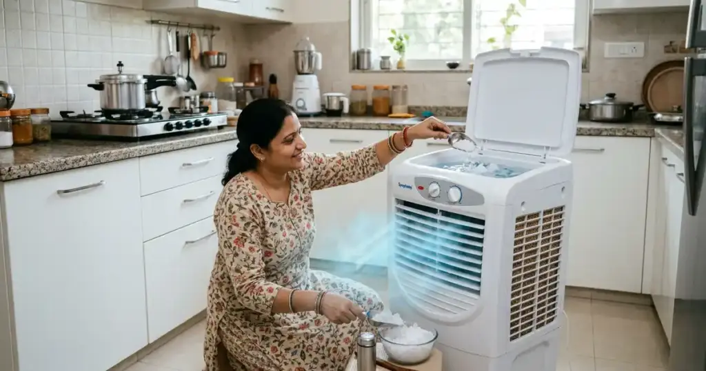 এয়ার কুলার ৫ টাকার ট্রিক বরফ লবণ AC কুলিং