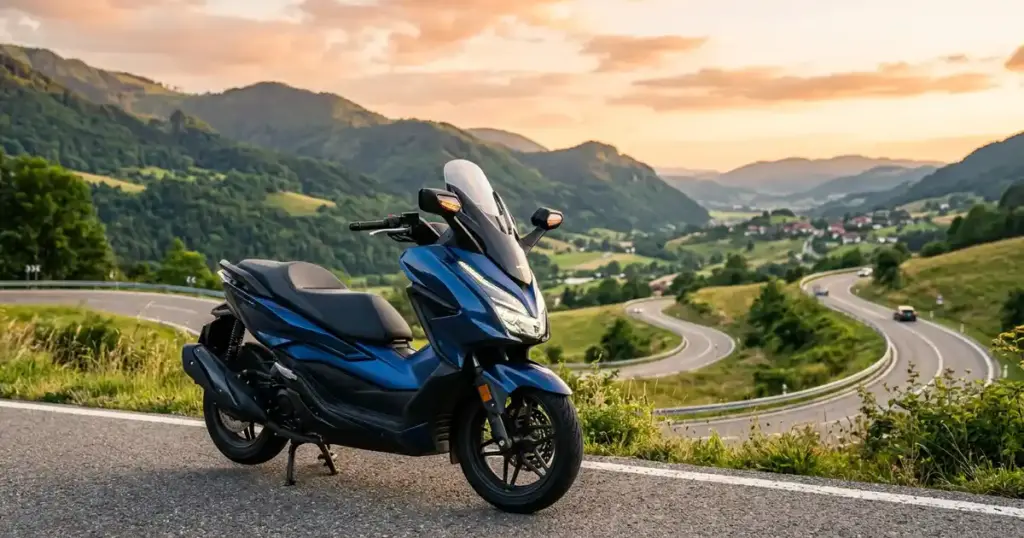 Honda PCX160 প্রিমিয়াম ট্যুরিং স্কুটার পাহাড়ি রাস্তা