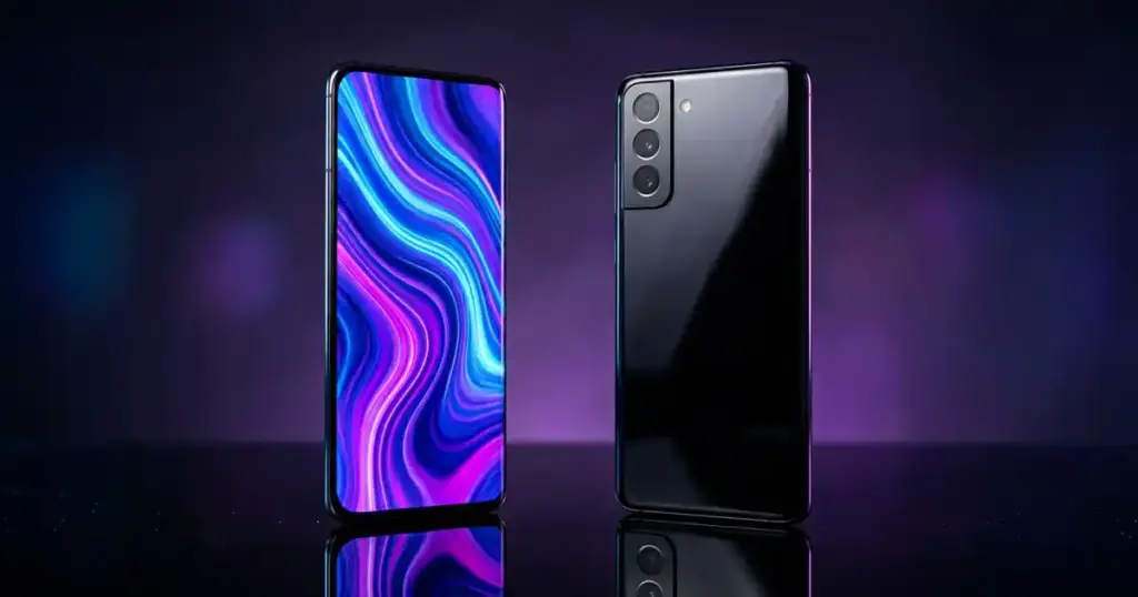 iQOO 16 গেমিং স্মার্টফোন কনসেপ্ট — নিয়ন রঙের AMOLED ডিসপ্লে ও ট্রিপল ক্যামেরা মডিউল