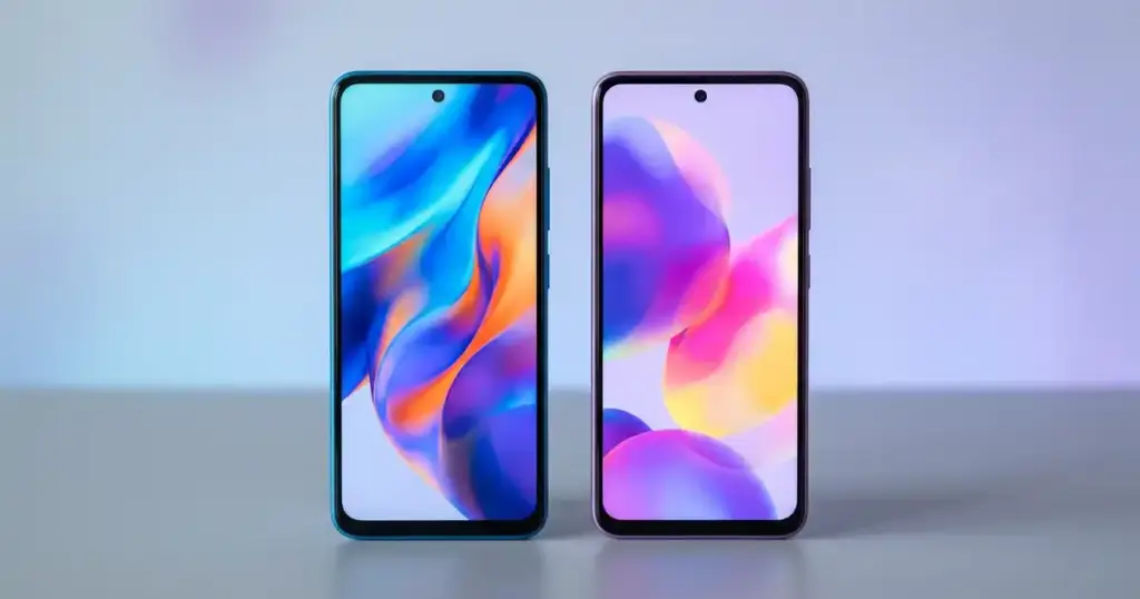Redmi R70 ও R70m 5G বাজেট স্মার্টফোন নীল ও বেগুনি