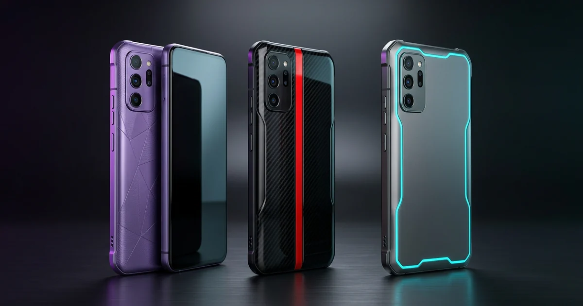 OnePlus Ace 6 Ultra vs iQOO Neo 11 vs Redmi K90 Ultra তিন ২০২৬-এর গেমিং ফ্ল্যাগশিপের তুলনা — গাঢ় চারকোল-কালো গ্রেডিয়েন্ট স্টুডিও ব্যাকগ্রাউন্ডে পাশাপাশি দাঁড়ানো ম্যাট পার্পল মেটালিক, গ্লসি কার্বন-ফাইবার ব্ল্যাক রেড অ্যাকসেন্ট ও গানমেটাল গ্রে সিয়ান-গ্লোয়িং এজ ফোন; গেমিং অ্যাসথেটিকের সিনেম্যাটিক রিম লাইটিং, ১৬৫Hz ডিসপ্লে ও ৮,০০০mAh+ ব্যাটারির ফ্ল্যাগশিপ ত্রয়ী