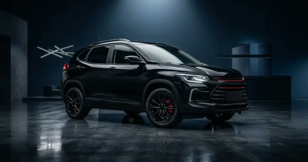 হুন্ডাই Knight Edition লাইনআপ — অল-ব্ল্যাক SUV থিম, লাল ব্রেক ক্যালিপার, কোনও ব্র্যান্ড লোগো নেই