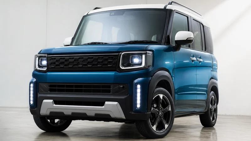 Maruti Hustler সামনের ভিউ — বর্গাকার LED হেডল্যাম্প, কালো গ্রিল ও SUV ক্ল্যাডিং