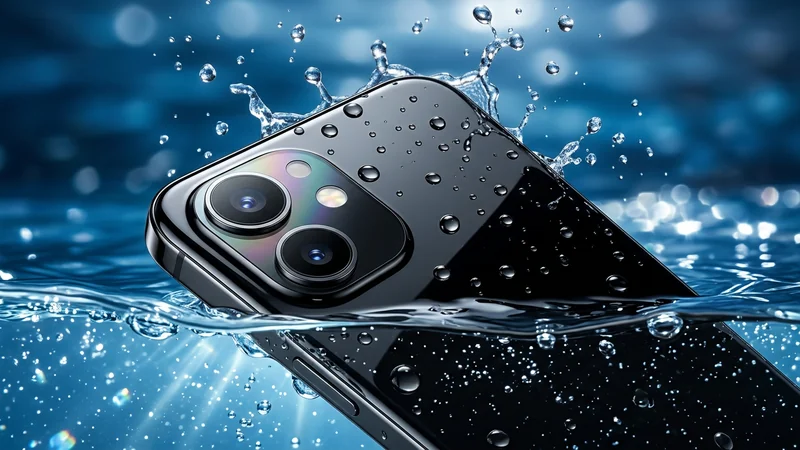 OnePlus Ace 6 Ultra IP66 IP68 IP69K ওয়াটারপ্রুফ ডেমো — ফোন জলে আংশিক ডোবানো, ডুয়াল রিয়ার ক্যামেরা মডিউল ও জলের ছিটে দৃশ্যমান, প্রিমিয়াম গ্লাস ব্যাক ফিনিশ