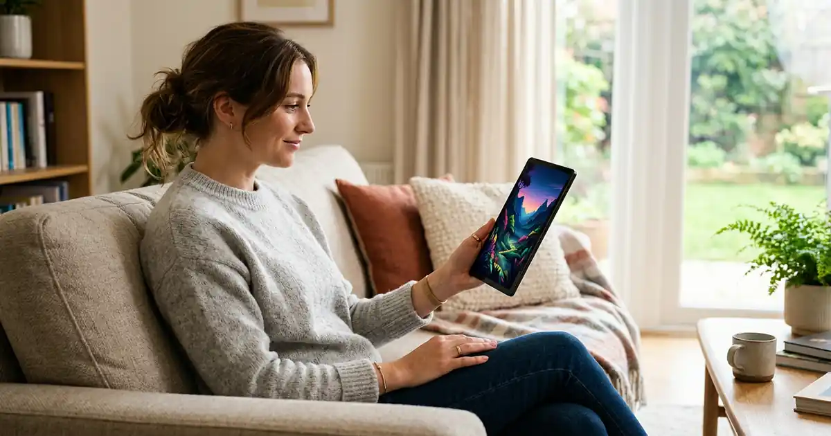 OPPO Pad Mini এক হাতে ধরে ব্যবহার করা হচ্ছে হালকা ও পাতলা ডিজাইন