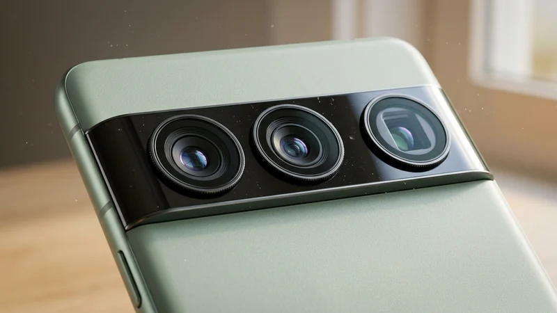 Pixel 10-র সিগনেচার horizontal camera bar—তিনটি লেন্স, সেজ গ্রিন কালার ফিনিশ