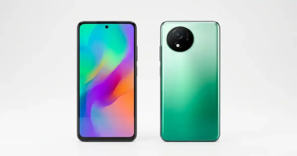 Realme C100 5G স্মার্টফোনের সামনে ও পেছনের দিক দেখা যাচ্ছে