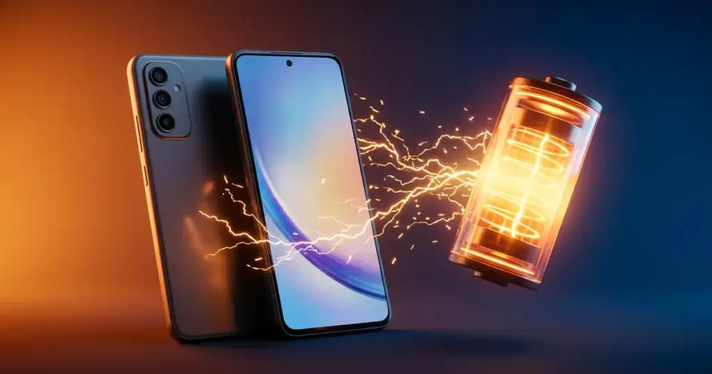 Realme C100x লিক থিম — বড় ব্যাটারি ও স্মার্টফোন সিলুয়েট, কোনও ব্র্যান্ড লেখা নেই