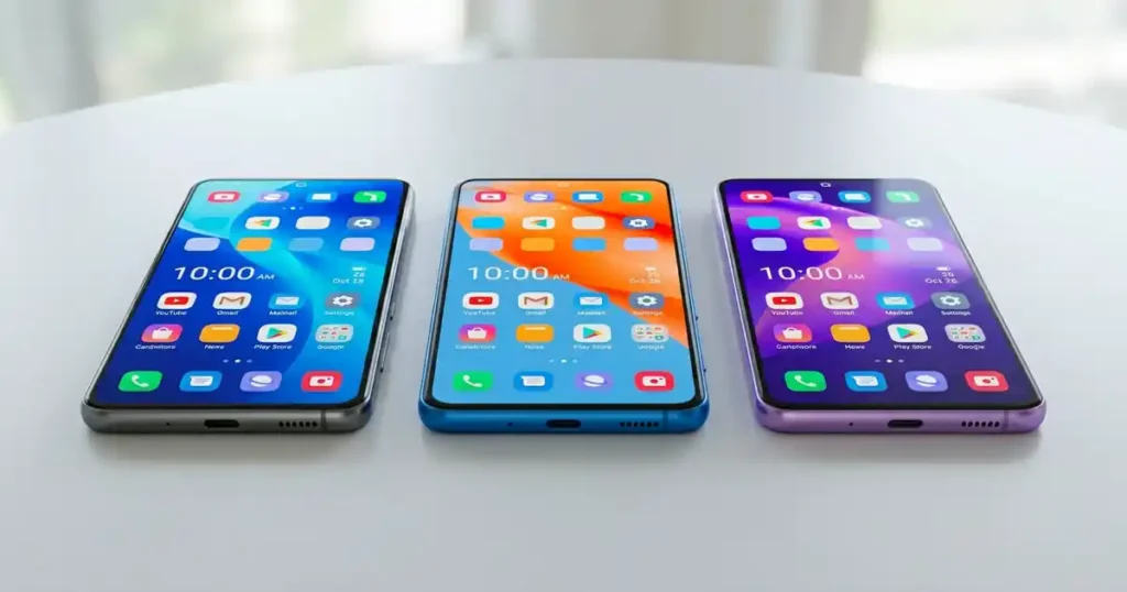 Redmi Note 15 Redmi 15 এবং Redmi 15C তিনটি ফোন পাশাপাশি দেখা যাচ্ছে
