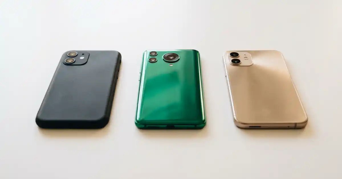 Redmi সিরিজের তিনটি স্মার্টফোনের পেছনের দিক দেখা যাচ্ছে