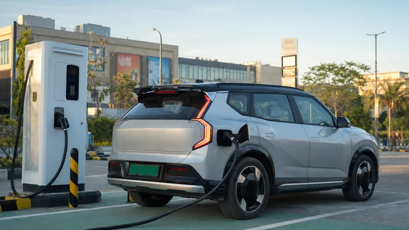 Tata Sierra EV ফাস্ট চার্জিং স্টেশনে চার্জ