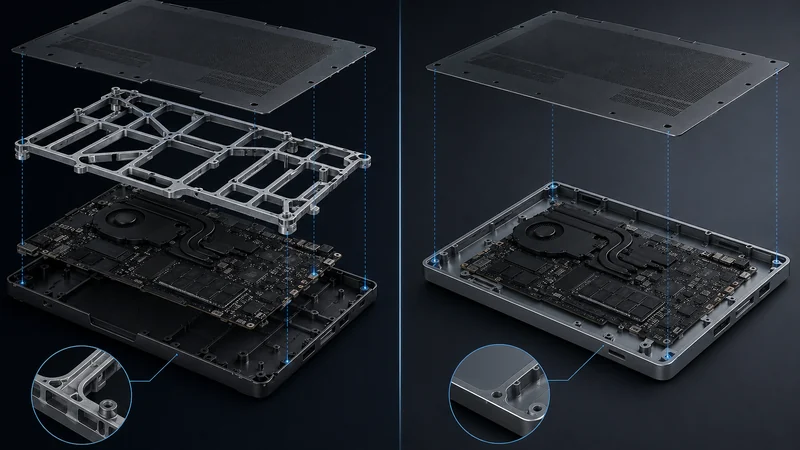 ThinkPad P-সিরিজের পুরোনো ম্যাগনেসিয়াম রোলকেজ vs নতুন ইন্টিগ্রেটেড ইউনিবডি ফ্রেম তুলনা