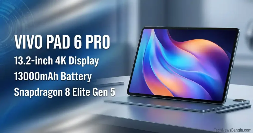 Vivo Pad 6 Pro 13.2 inch 4K tablet China launch