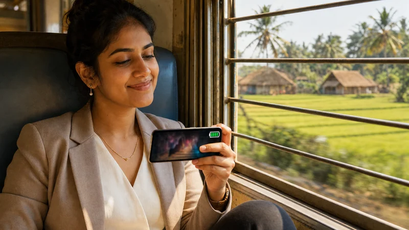 ভারতীয় ট্রাভেলার লং-দূরত্বের ট্রেন-জার্নিতে ১০,০০০mAh ব্যাটারি ফোন ব্যবহার করছেন — চার্জার ছাড়াই দু-দিনের ব্যাকআপ