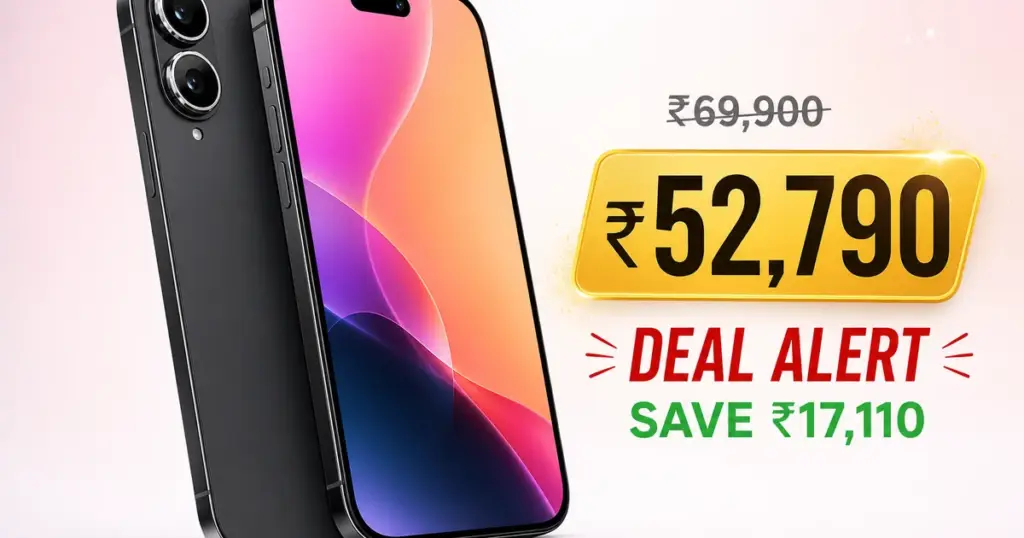iPhone 15 ভারতে মাত্র ₹৫২,৭৯০ — Flipkart Vijay Sales Croma ডিল, ₹১৭,১১০ ছাড় ব্যাঙ্ক অফার সহ