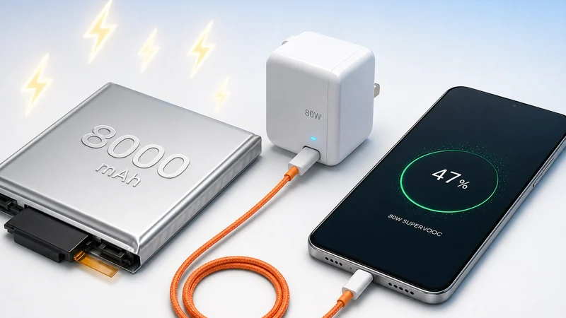 OnePlus Nord CE 6 ৮০০০mAh সিলিকন-কার্বন ব্যাটারি ও ৮০W SUPERVOOC ফাস্ট চার্জার সহ ৪৭% চার্জিং UI