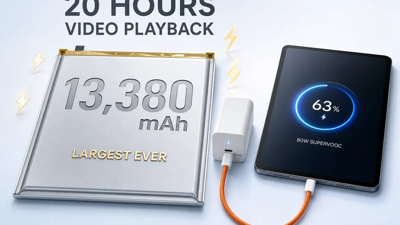 OnePlus Pad 4-এর ১৩৩৮০mAh সবচেয়ে বড় ব্যাটারি ও ৮০W SUPERVOOC ফাস্ট চার্জিং দিয়ে ২০ ঘণ্টা ভিডিও প্লেব্যাক
