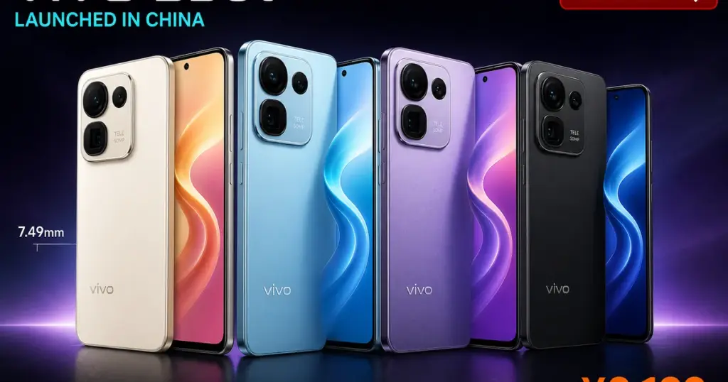 Vivo S50t চিনে লঞ্চ — Confession সাদা, Serenity Blue, Inspiration Purple ও Space Black চারটি কালার অপশনে UFS 3.1 স্টোরেজ সহ ৬.৫৯ ইঞ্চি AMOLED স্মার্টফোন, Snapdragon 8s Gen 3 ও ৬,৫০০mAh ব্যাটারি