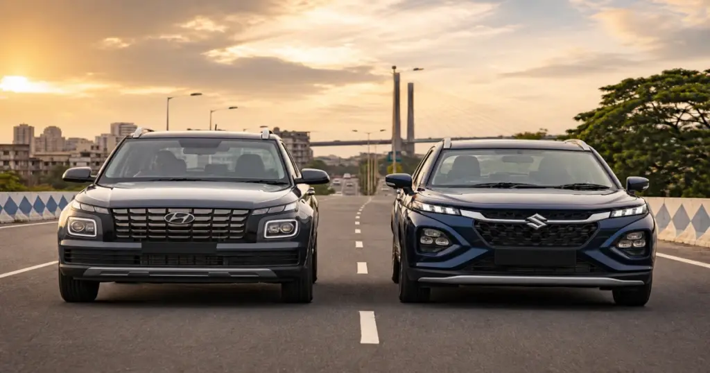 Hyundai Venue vs Maruti Fronx petrol MT — real world mileage comparison
